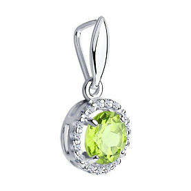 Подвеска SOKOLOV - Серебро 925, Фианит, Хризолит (арт. 92030331)