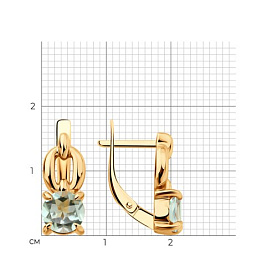 Серьги Diamant - Золото 585, Празиолит (арт. 51-320-02936-3)
