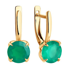 Серьги Diamant - Золото 585, Агат, Эмаль (арт. 51-320-02058-7)