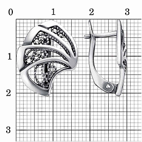 Серьги Красная пресня - Серебро 925 (арт. 33015120)