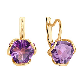 Серьги SOKOLOV - Золото 585, Аметист (арт. 728000)