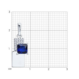 Подвеска SOKOLOV - Серебро 925, Синтетический сапфир , Фианит (арт. 88030020)