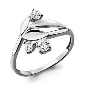 Кольцо Аквамарин - Серебро 925, Фианит (арт. 64986А.5)