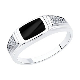 Кольцо SOKOLOV - Серебро 925, Фианит, Эмаль (арт. 94012410)