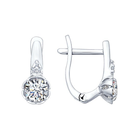 Серьги SOKOLOV - Серебро 925, Фианит (арт. 94021840)