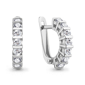 Серьги Аквамарин - Серебро 925, Фианит (арт. 49806А.5)