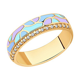 Кольцо Diamant - Серебро 925, Фианит, Эмаль (арт. 93-110-01574-1)