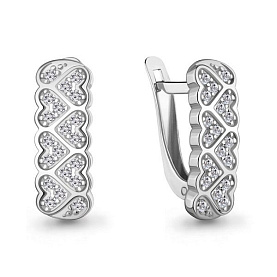 Серьги Аквамарин - Серебро 925, Фианит (арт. 400856А.5)