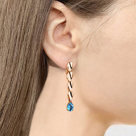 Серьги Аквамарин - Серебро 925, Топаз (арт. 4722505.6)