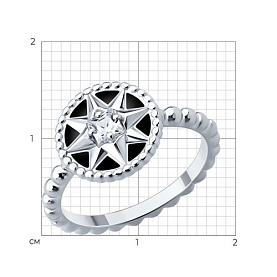 Кольцо SOKOLOV - Серебро 925, Фианит, Эмаль (арт. 94014463)