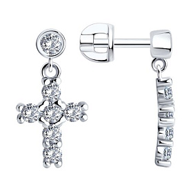 Серьги SOKOLOV - Серебро 925, Фианит (арт. 94026729)