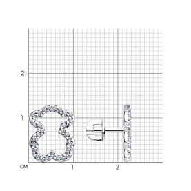 Серьги SOKOLOV - Серебро 925, Фианит (арт. 94027199)