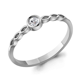 Кольцо Аквамарин - Серебро 925, Фианит (арт. 600320А.5)