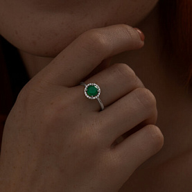 Кольцо SOKOLOV - Серебро 925, Агат, Фианит (арт. 92012029)