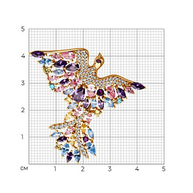 Брошь SOKOLOV - Серебро 925, Фианит (арт. 93040050)