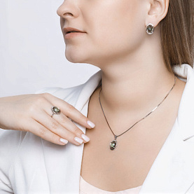 Кольцо SOKOLOV - Серебро 925, Кварц, Фианит (арт. 92011799)