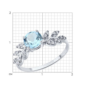 Кольцо SOKOLOV - Серебро 925, Топаз, Фианит (арт. 92014637)