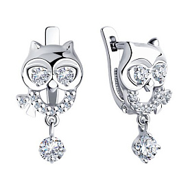 Серьги SOKOLOV - Серебро 925, Фианит (арт. 94023721)