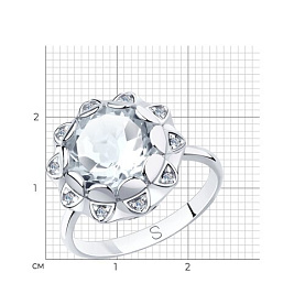 Кольцо SOKOLOV - Серебро 925, Горный хрусталь, Фианит (арт. 92011849)