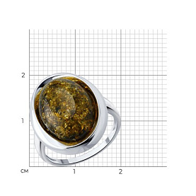 Кольцо SOKOLOV - Серебро 925, Янтарь (арт. 83010306)