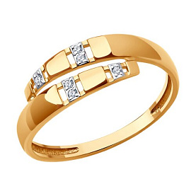 Кольцо SOKOLOV - Золото 585, Фианит (арт. 019476)