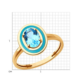 Кольцо Diamant - Золото 585, Топаз, Эмаль (арт. 51-310-02509-1)