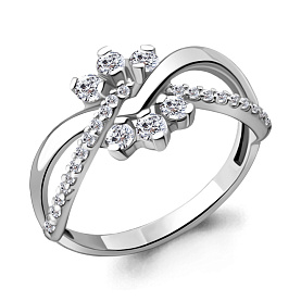 Кольцо Аквамарин - Серебро 925, Фианит (арт. 64137А.5)