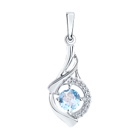 Подвеска Diamant - Серебро 925, Топаз, Фианит (арт. 94-330-00379-1)