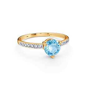 Кольцо SOKOLOV - Золото 585, Топаз, Фианит (арт. 716105)