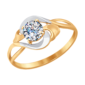 Кольцо SOKOLOV - Золото 375, Фианит (арт. 017303-4)