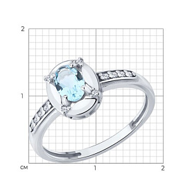 Кольцо SOKOLOV - Серебро 925, Топаз, Фианит (арт. 92014853)