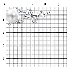 Брошь Красная пресня - Серебро 925, Жемчуг культивированный (арт. 13317116Д)