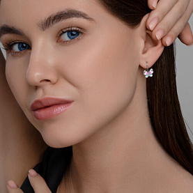 Серьги Diamant - Серебро 925, Фианит, Эмаль (арт. 94-120-02185-1)