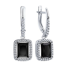 Серьги SOKOLOV - Серебро 925, Агат, Фианит (арт. 92025393)