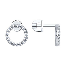 Серьги SOKOLOV - Серебро 925, Фианит (арт. 94025799)