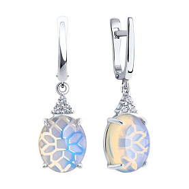 Серьги Diamant - Серебро 925, Опалит, Фианит (арт. 94-321-01837-1)