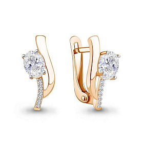 Серьги Аквамарин - Золото 375, Фианит (арт. 400786А.8)