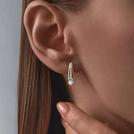 Серьги Diamant - Золото 585, Фианит (арт. 51-120-02322-1)