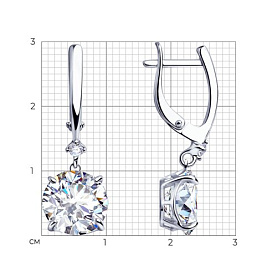 Серьги Diamant - Серебро 925, Фианит (арт. 94-121-01653-1)