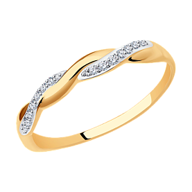 Кольцо SOKOLOV - Золото 585, Фианит (арт. 017186)