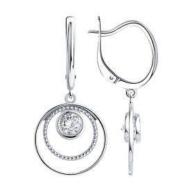 Серьги SOKOLOV - Серебро 925, Фианит (арт. 94027502)