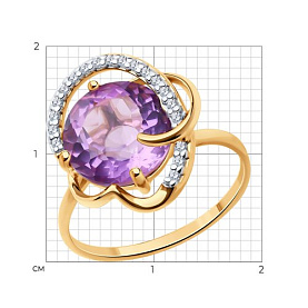 Кольцо Diamant - Серебро 925, Аметист, Фианит (арт. 93-310-01931-1)