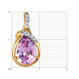 Подвеска Diamant - Серебро 925, Аметист, Фианит (арт. 93-330-01919-2)
