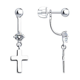 Серьги SOKOLOV - Серебро 925, Фианит (арт. 94025332)