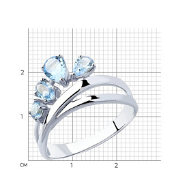 Кольцо Diamant - Серебро 925, Топаз (арт. 94-310-00450-1)