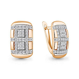 Серьги Аквамарин - Серебро 925, Фианит (арт. 400848А.6)