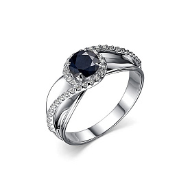Кольцо Дар - Серебро 925, Сапфир, Фианит (арт. К-5069рс110800)