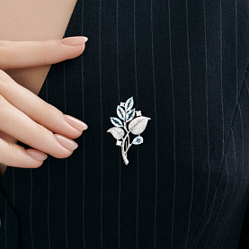 Брошь SOKOLOV - Серебро 925, Топаз, Фианит (арт. 92040133)