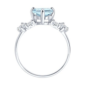 Кольцо SOKOLOV - Серебро 925, Топаз, Фианит (арт. 92014453)