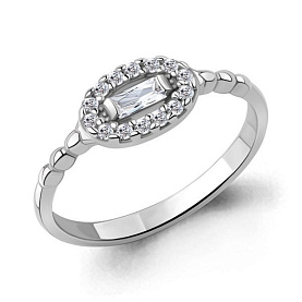 Кольцо Аквамарин - Серебро 925, Фианит (арт. 600341А.5)